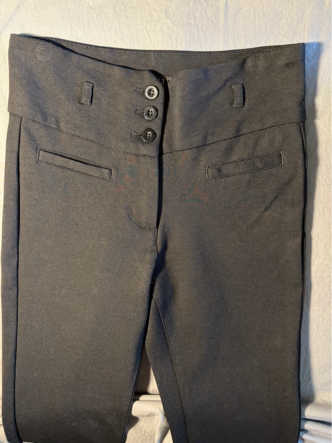 ACTIVE Black High-Waisted 3 Button-Front Pants - photo 3