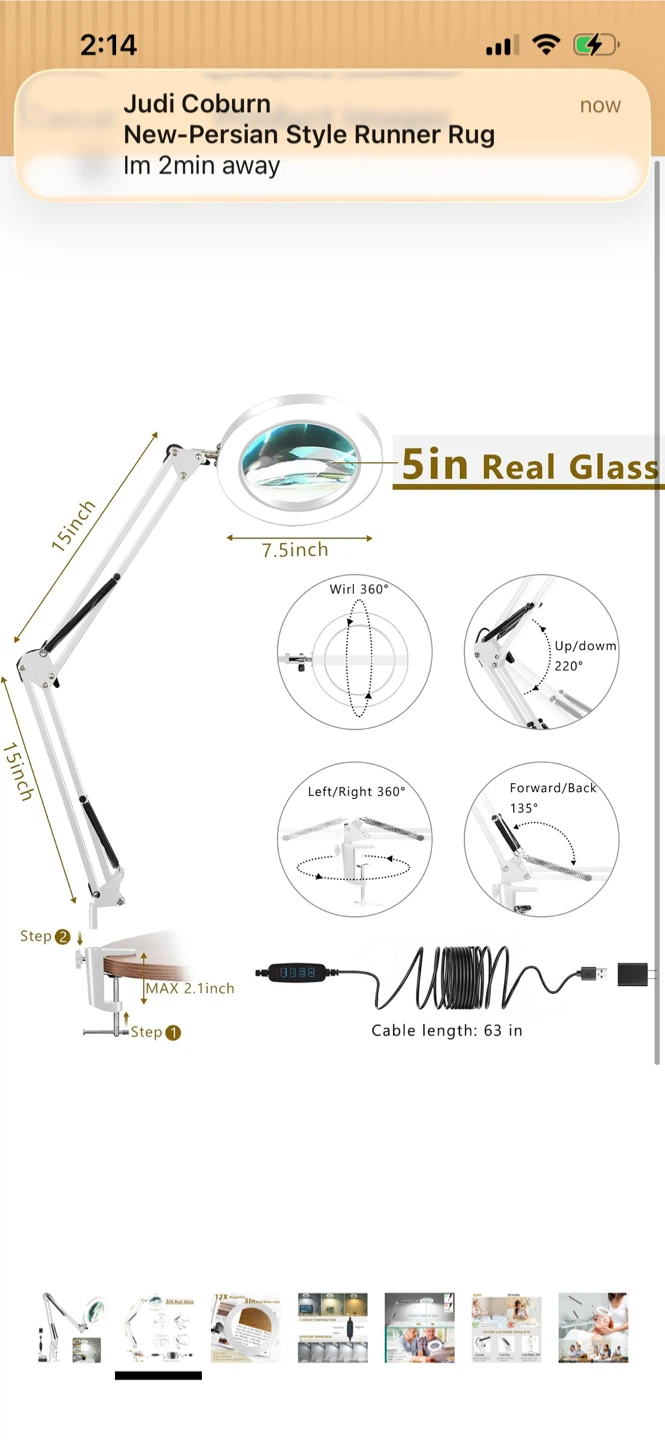New-Magnifying Glass Desk Lamp with Light - photo 3