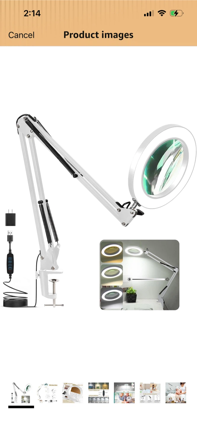New-Magnifying Glass Desk Lamp with Light - photo 4