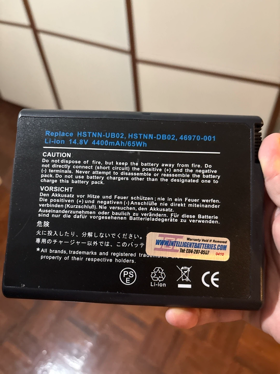 Laptop Battery Li-ion 14.8V 4400mAh 65Wh