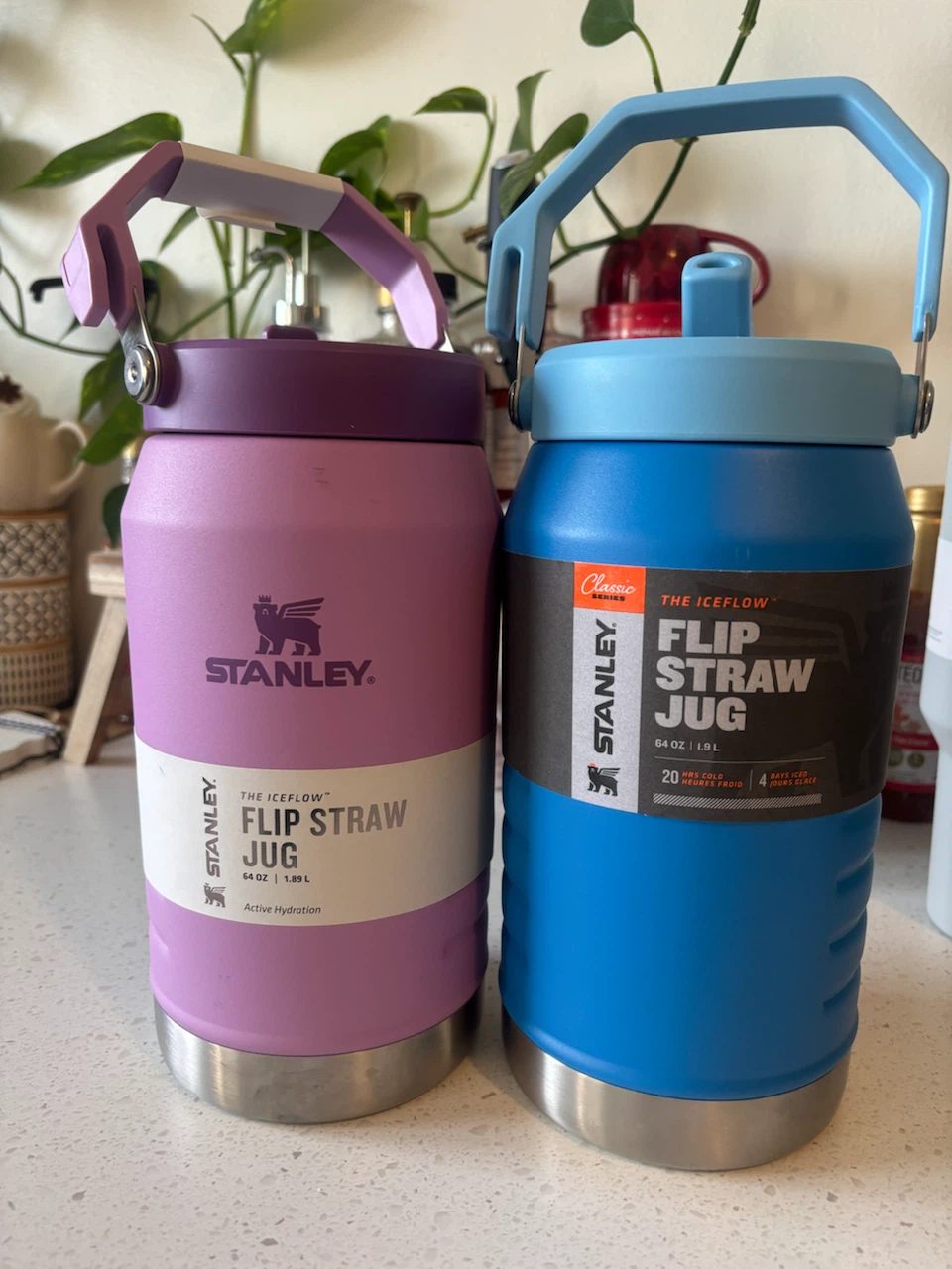 Stanley The IceFlow Flip Straw Jug 64oz - Pink and Blue