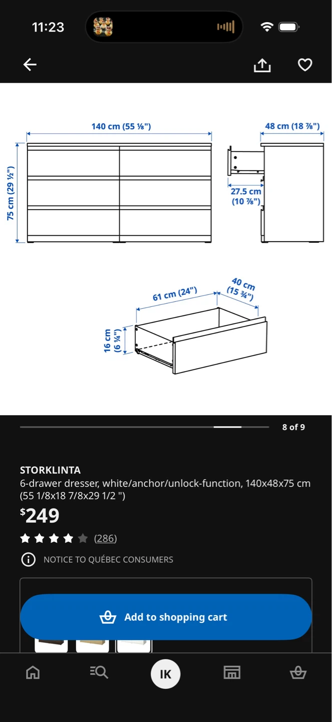 IKEA STORKLINTA 6-drawer dresser - photo 3