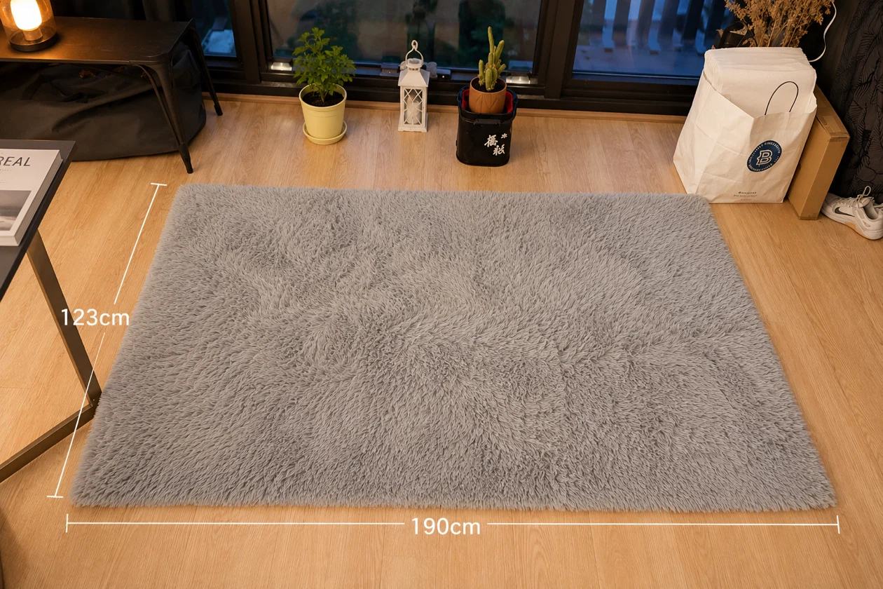 Plush Area Rug - Gray, 123cm x 190cm