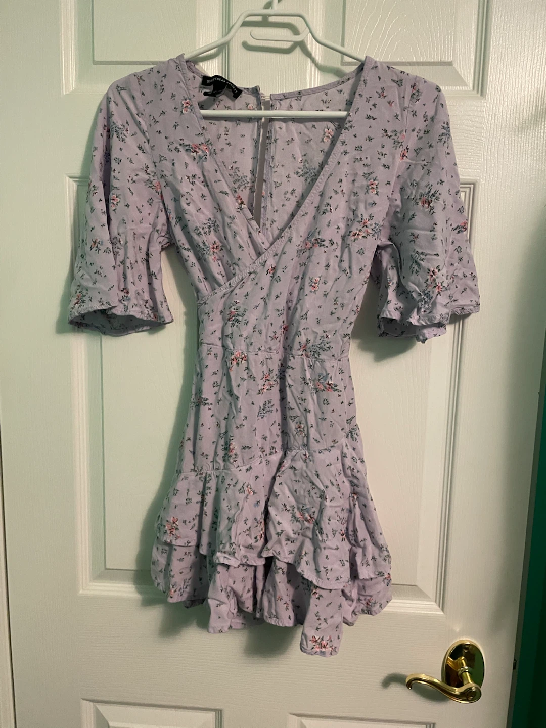 Streetwear Society Light Purple Floral Mini Romper Dress