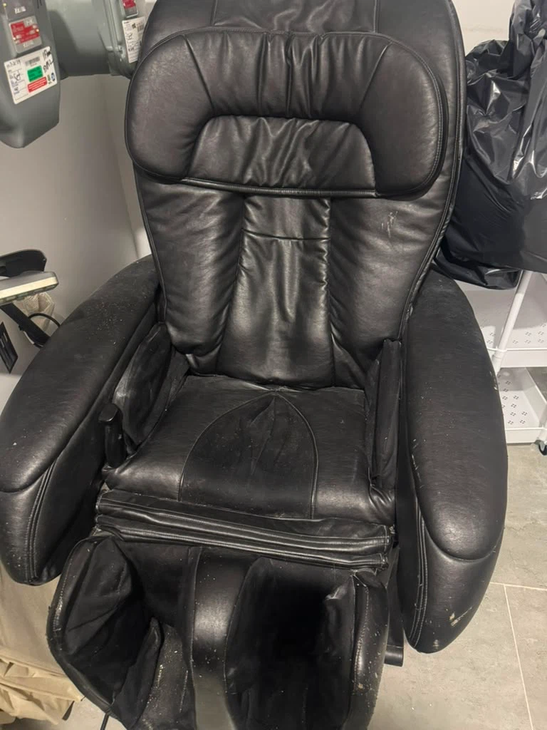 Black Massage Chair with Foot Rest
