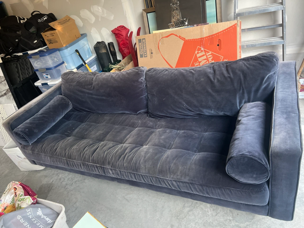 Dark Blue Velvet Sofa