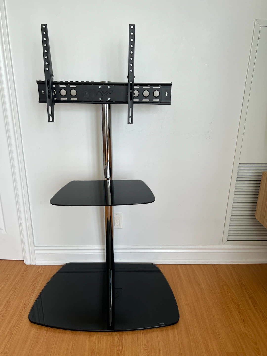 Black Glass TV Stand with Mount