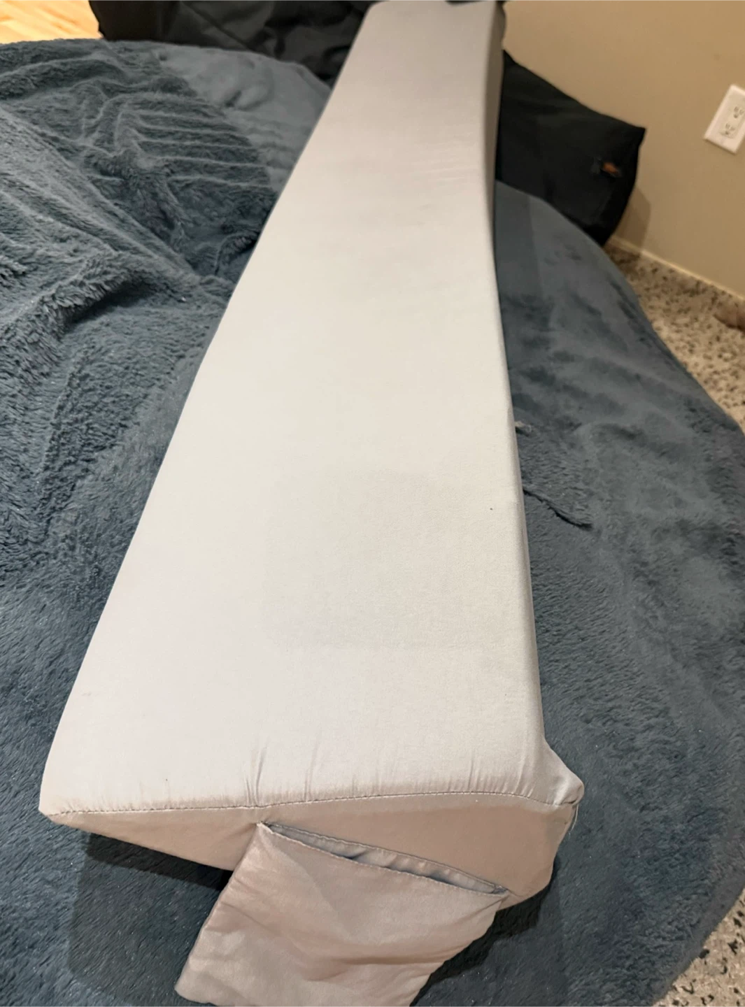 Grey Wedge Pillow for Back and Neck Support