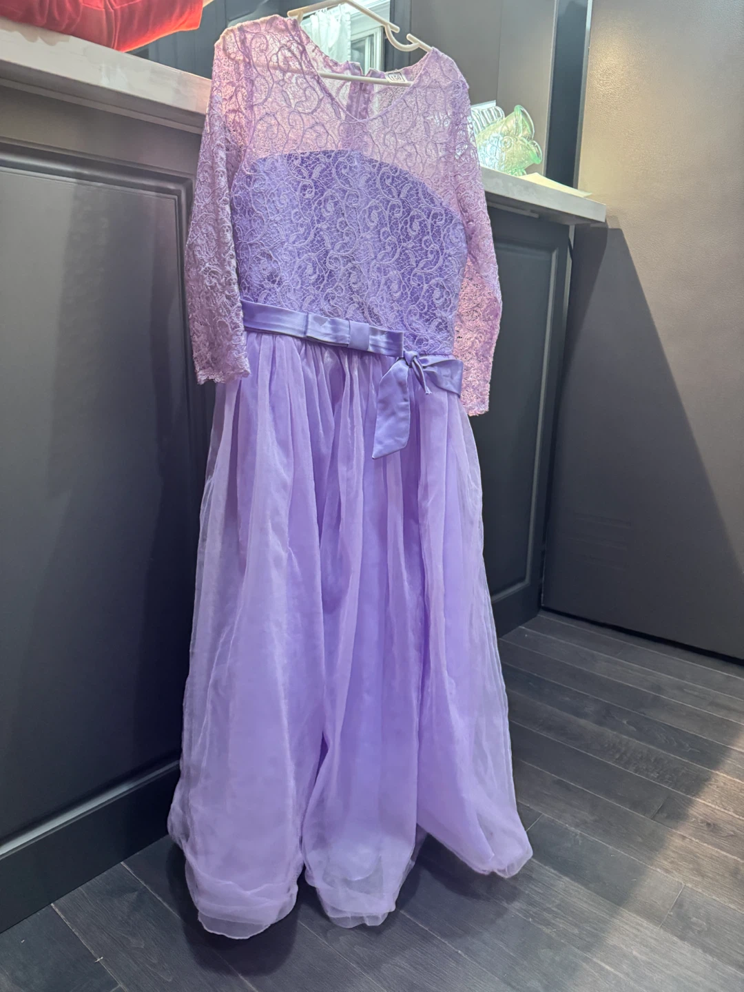 Kids Lavender Lace & Tulle Dress