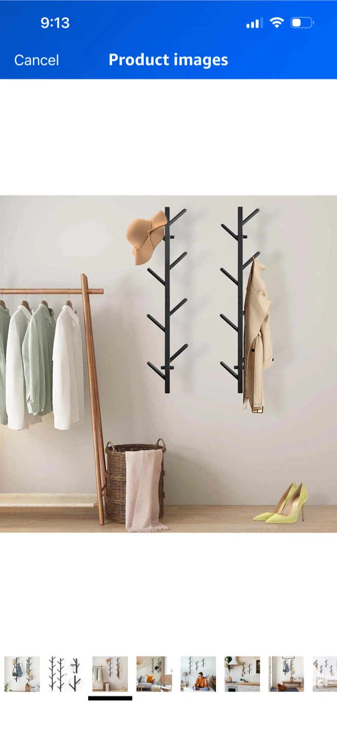 Gawamay Metal Coat Rack Wall Mount Set of 2 - photo 4