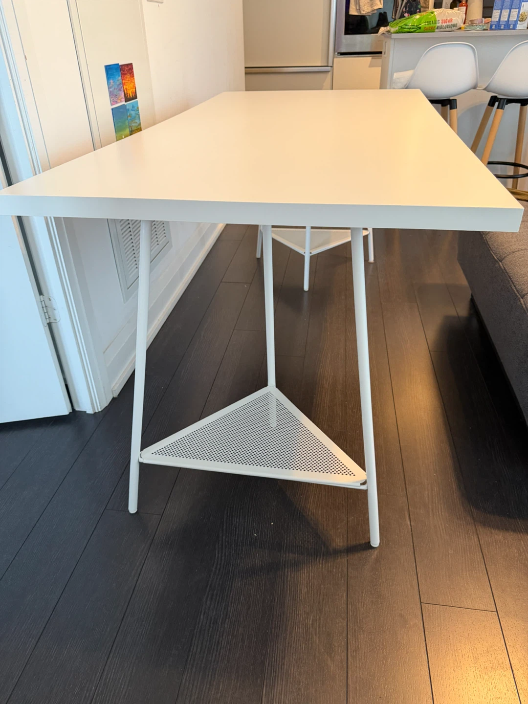 White Desk with Triangular Shelf - photo 4