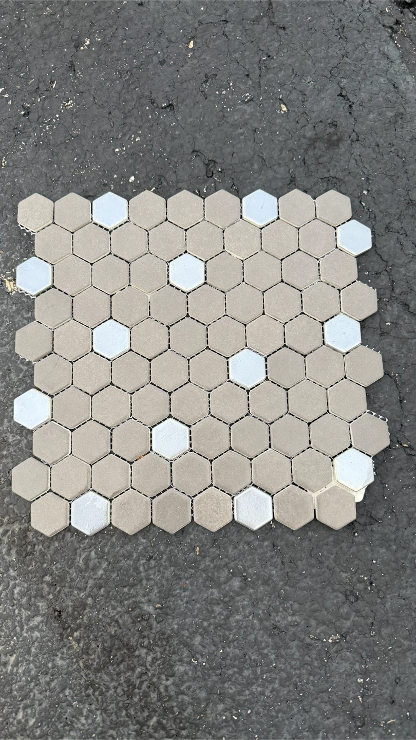 34 Sheets Charcoal Gray Mini Hexagon Glass Mosaic Tile – New