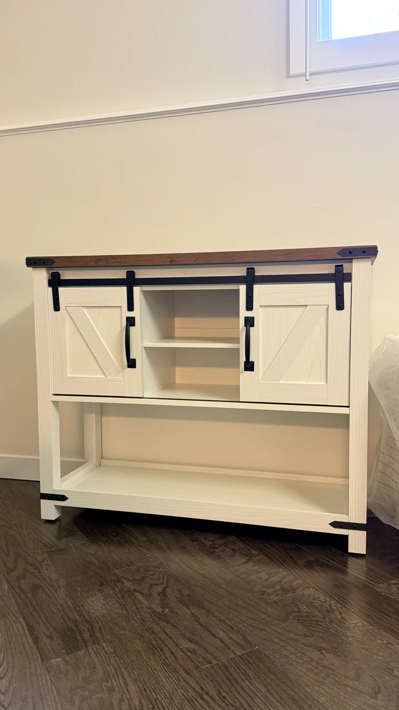 Ordonez 31.9” Console Table with Shelves – Oak & Antique White