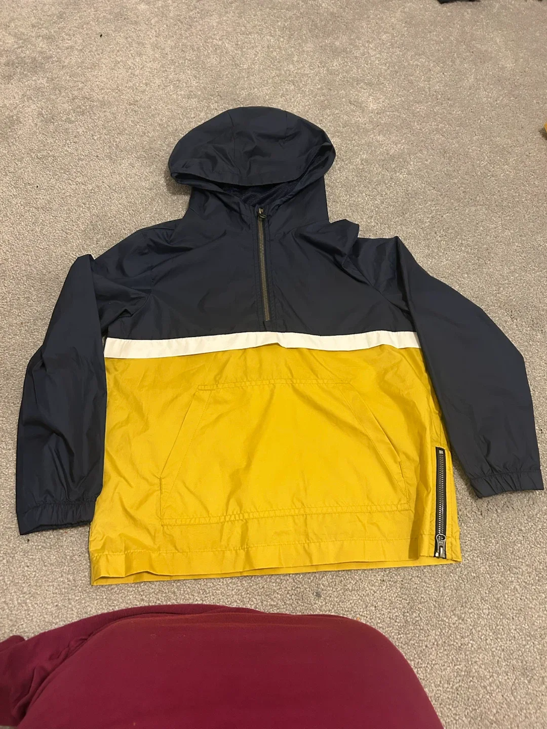 Old Navy Hooded Anorak Jacket - Navy/Yellow - Size M