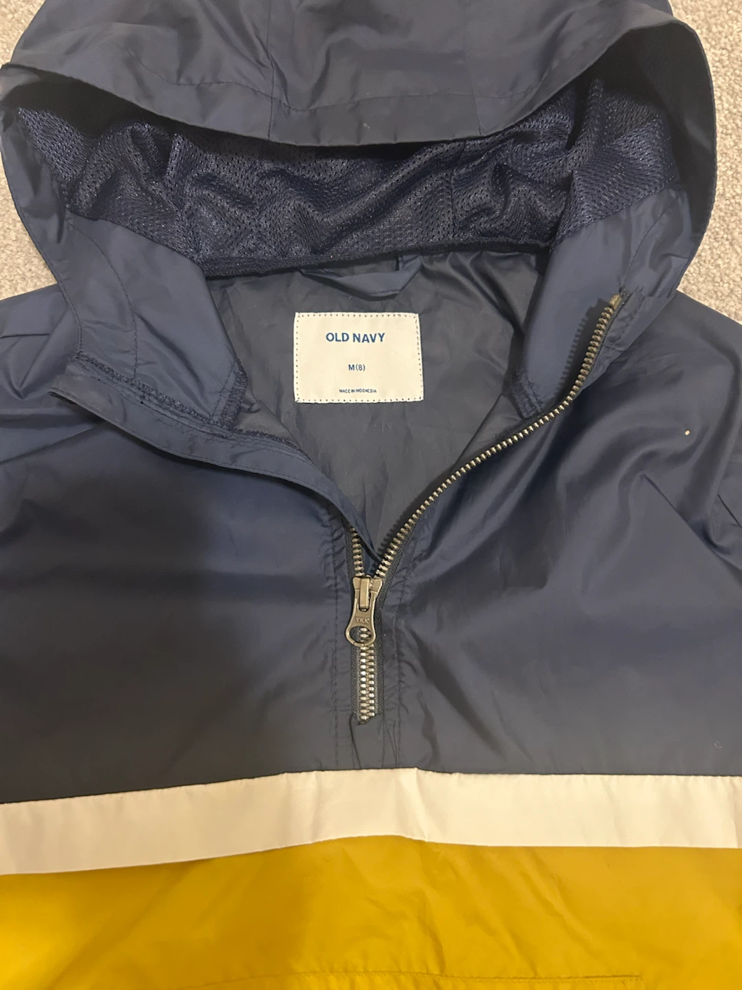 Old Navy Hooded Anorak Jacket - Navy/Yellow - Size M - photo 2