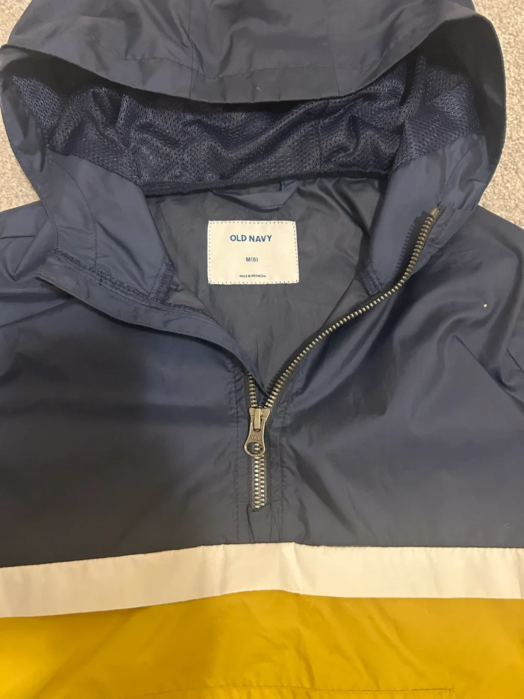 Old Navy Hooded Anorak Jacket - Navy/Yellow - Size M - photo 2