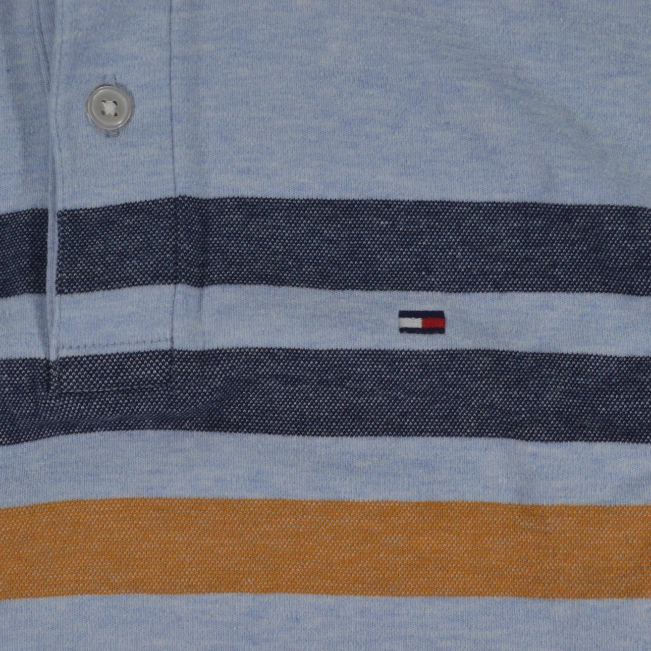 Tommy Hilfiger Mens MediumPolo Shirt Blue Striped Long Sleeve - photo 2
