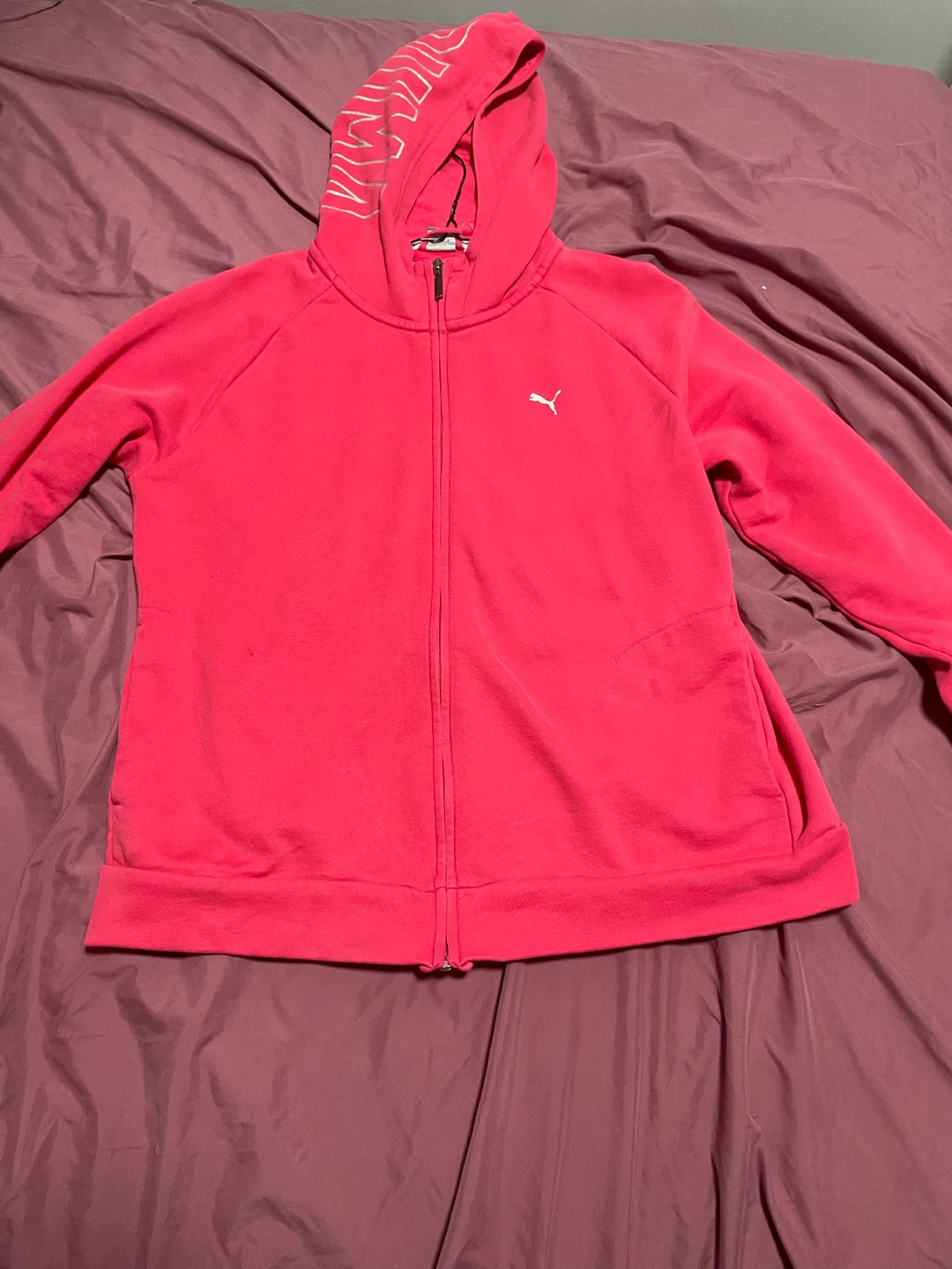 Puma Pink Full Zip Hoodie | Women’s Size XL