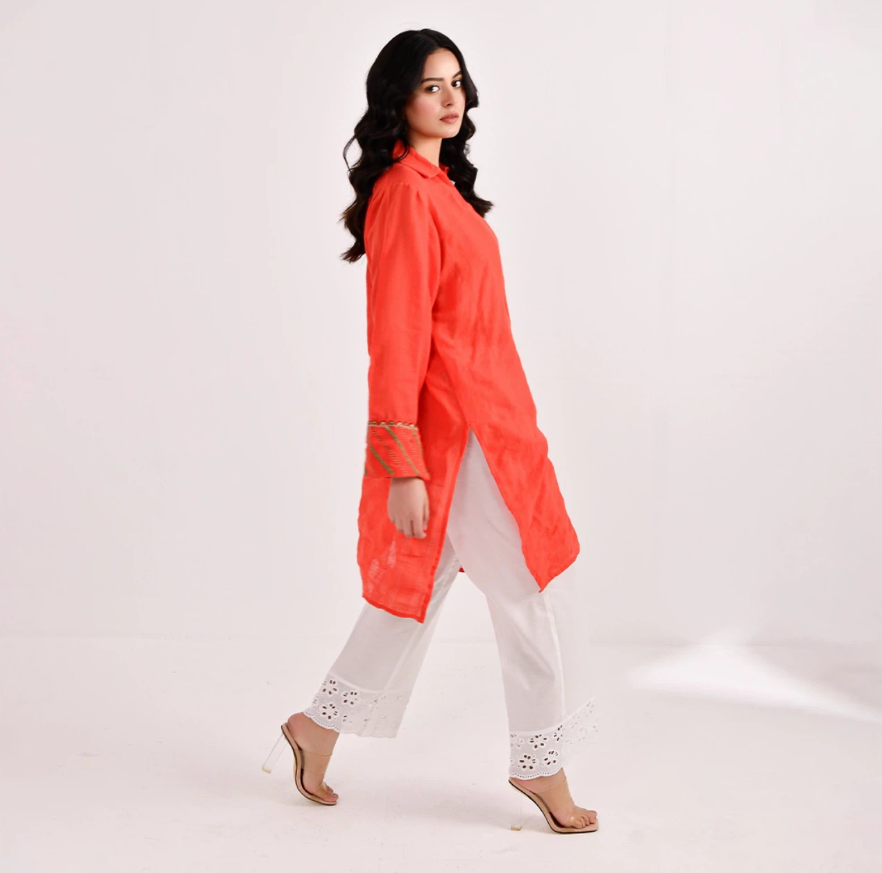 Orange Embroidered Tunic Shirt - photo 3
