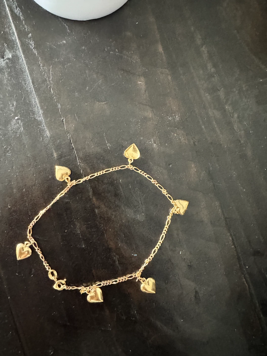 18kGold-Bracelet &anklet with Heart Charms4.3 gram - photo 3