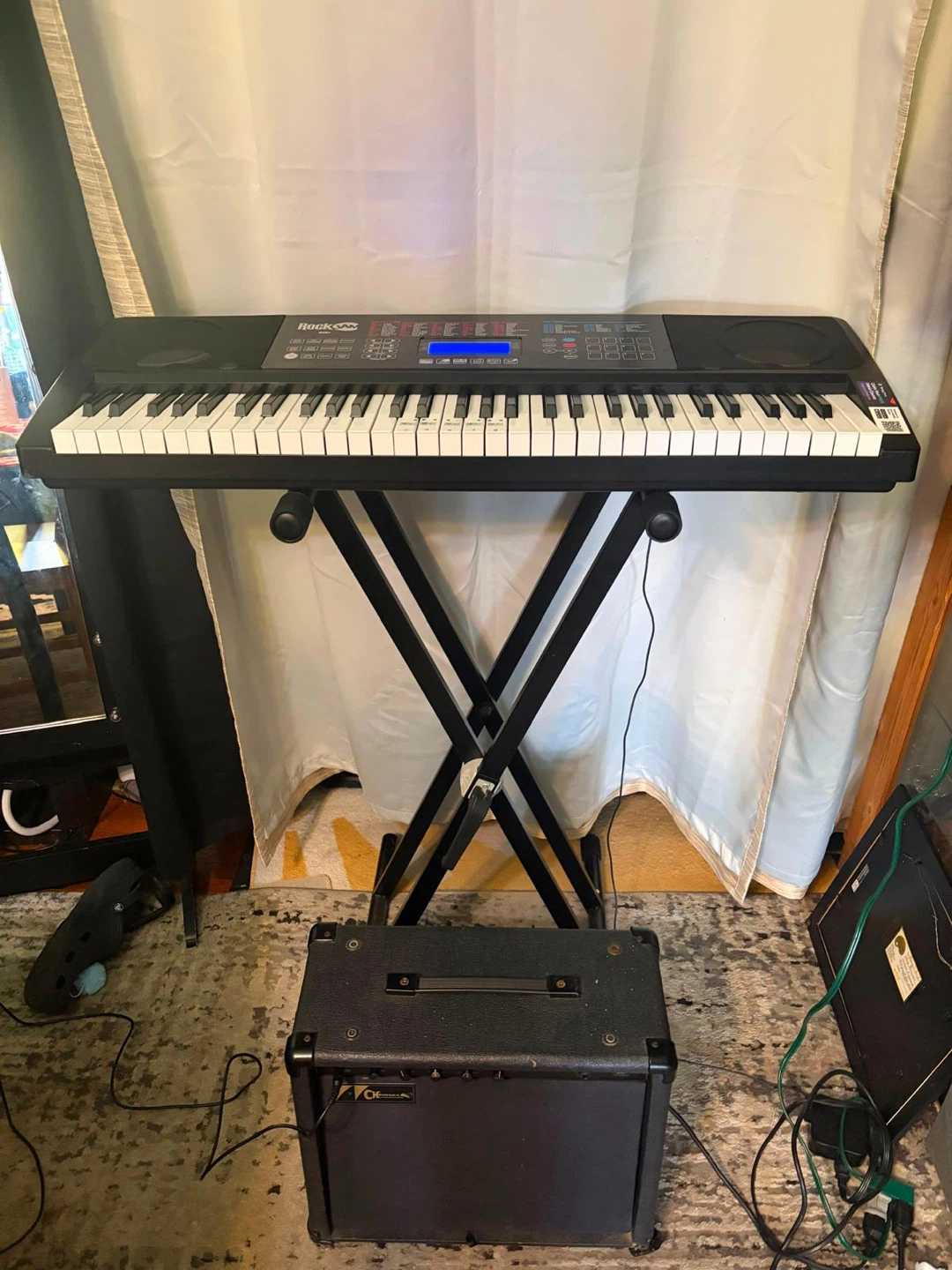 RockJam 76-Key Keyboard with Stand and Amplifier