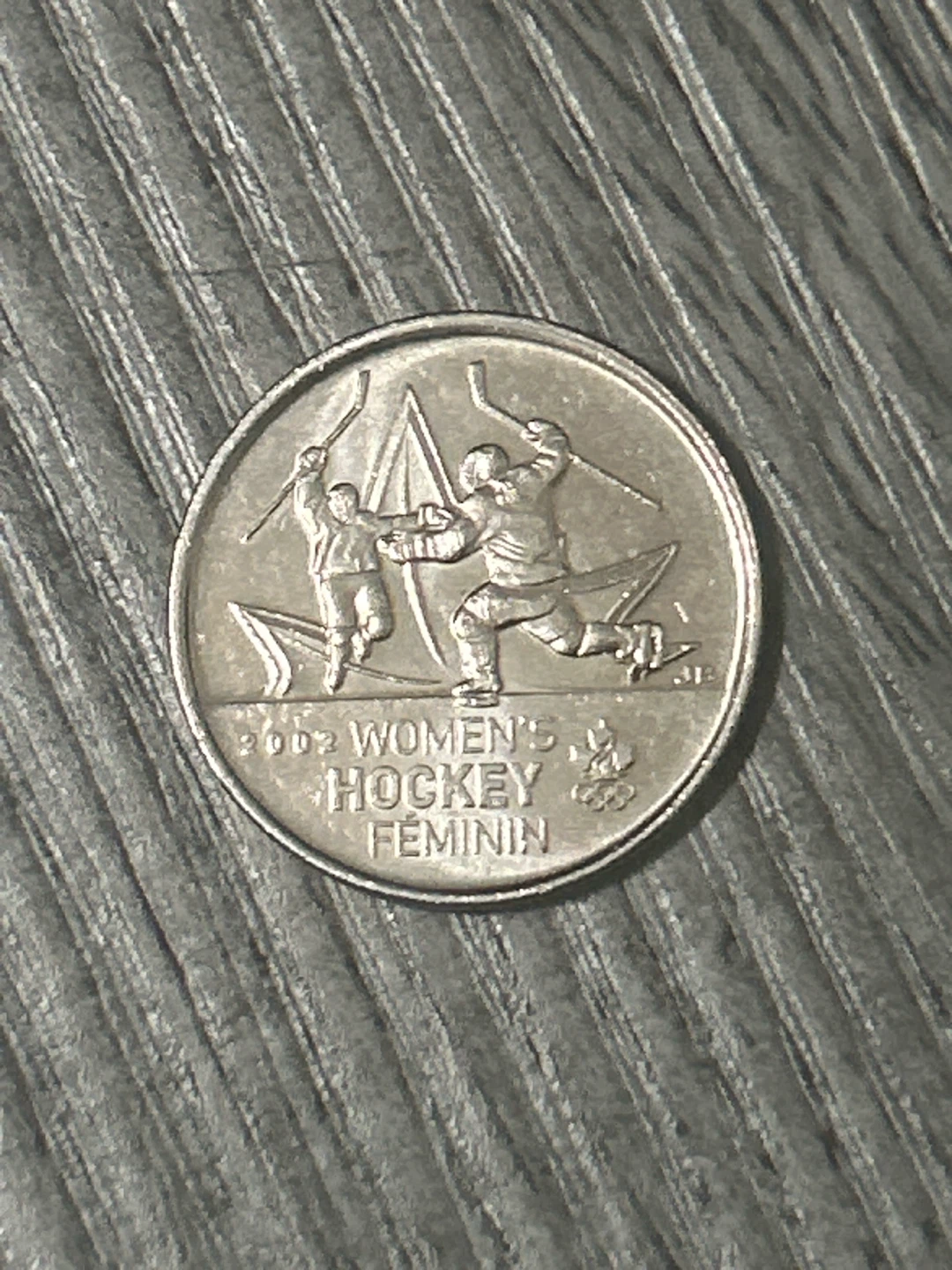 2002 Canada Women's Hockey 25 Cent Coin
