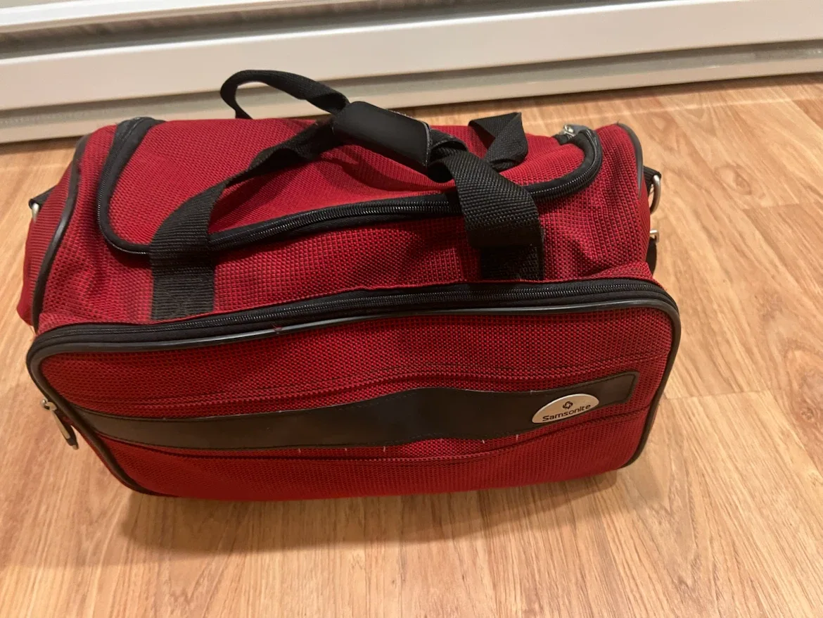 Red Samsonite Duffle Bag