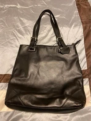 Genuine Leather Black Tote Bag