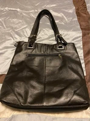 Genuine Leather Black Tote Bag - photo 2