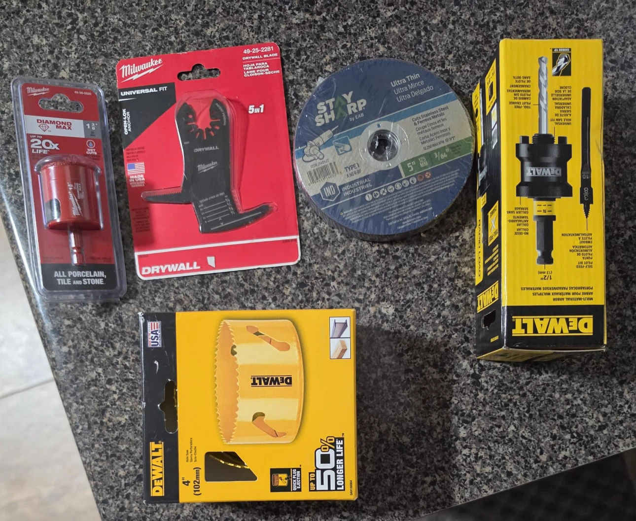 Milwaukee & DeWalt Assorted Power Tool Accessories