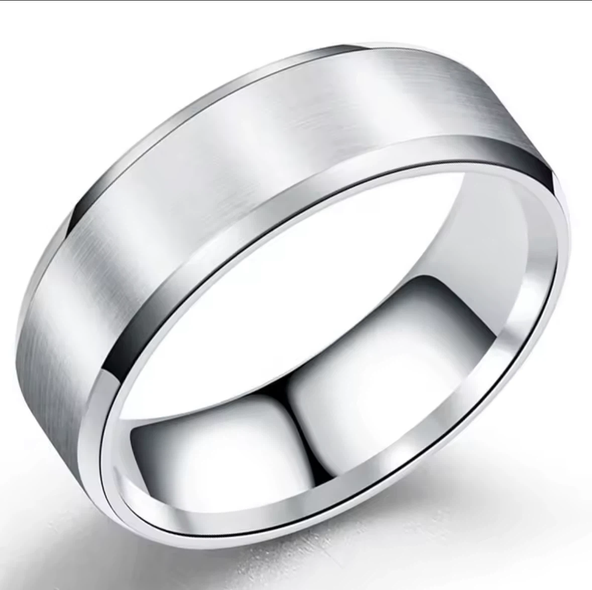 Brushed Silver Tone l Band Ring