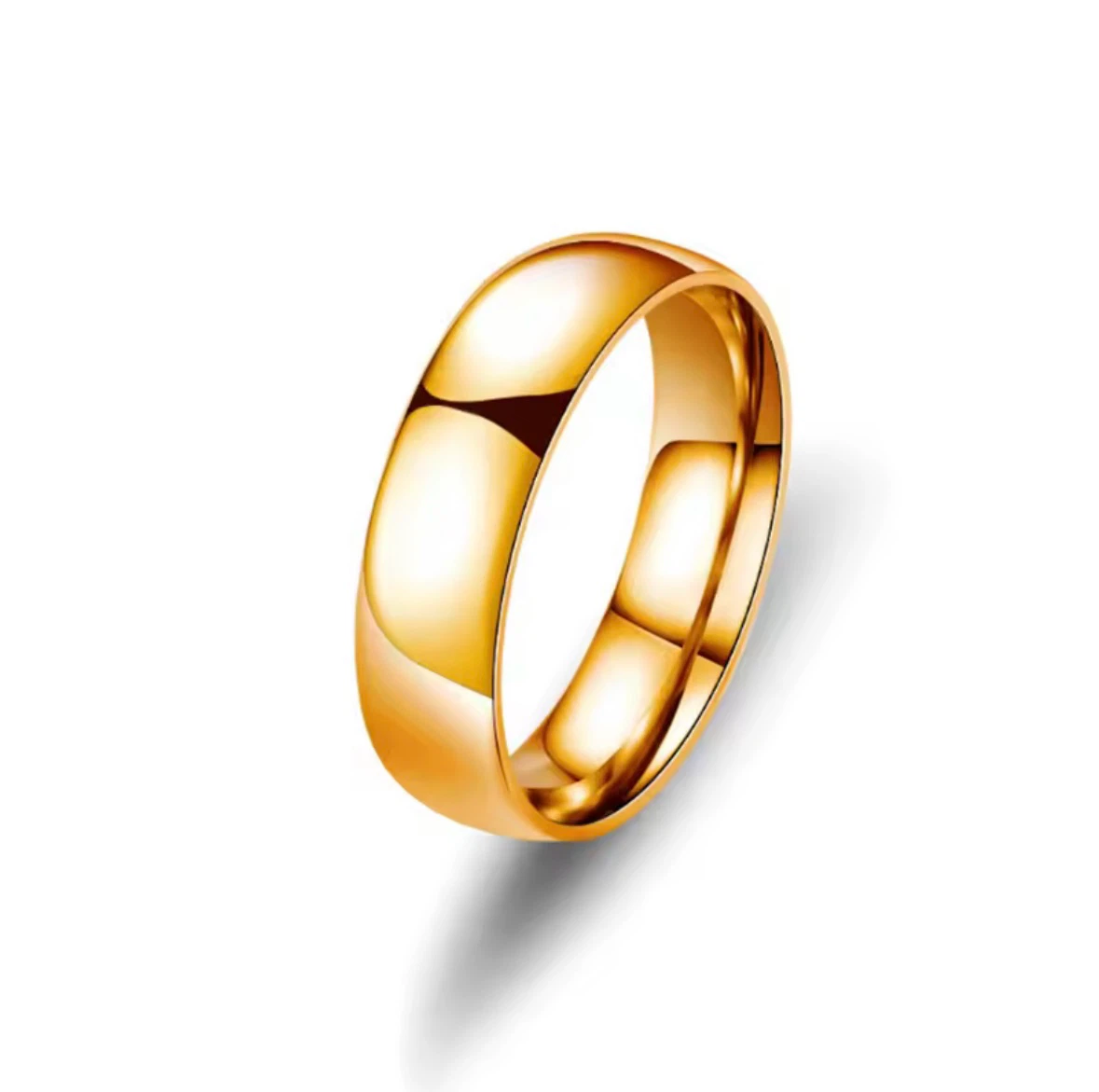 Gold coloured band ring
