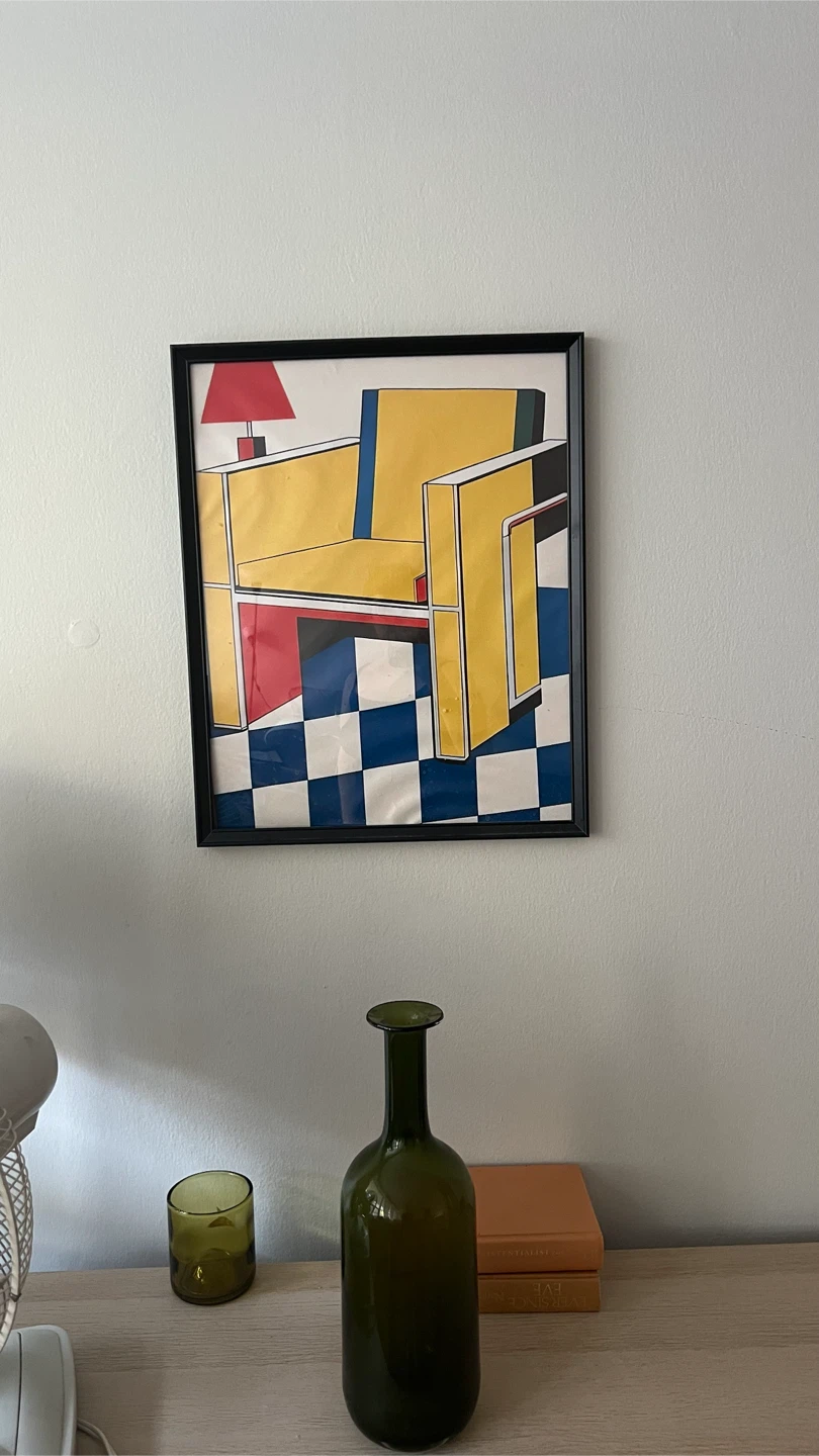 Framed Art Print - Yellow Chair Design