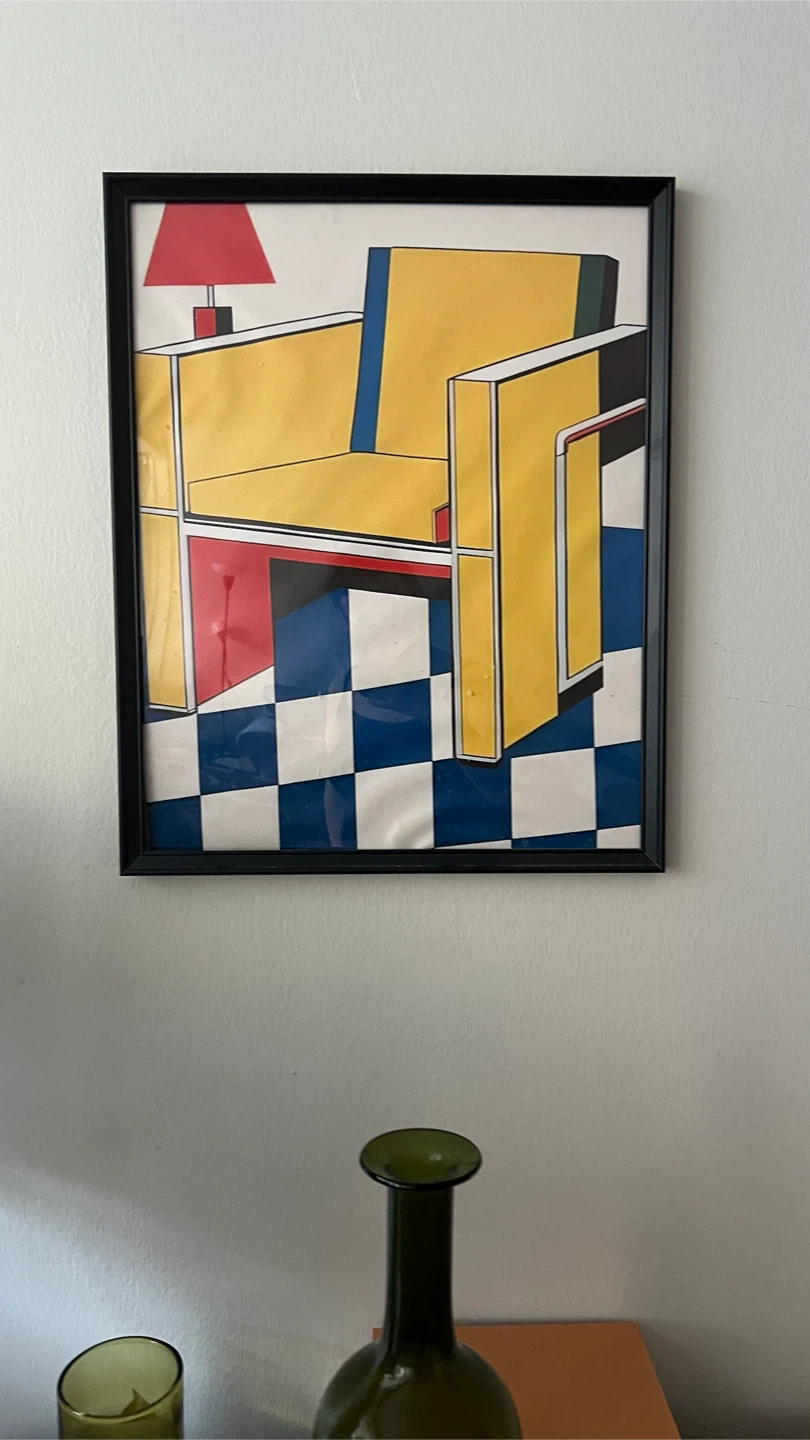 Framed Art Print - Yellow Chair Design - photo 4