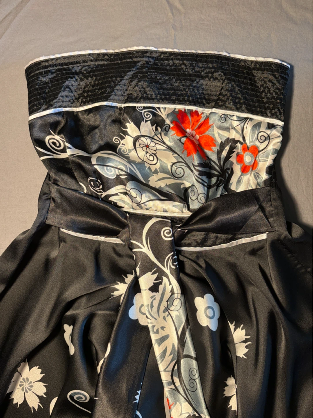 KATIE Women's Black Strapless Dress with Floral Print - photo 4