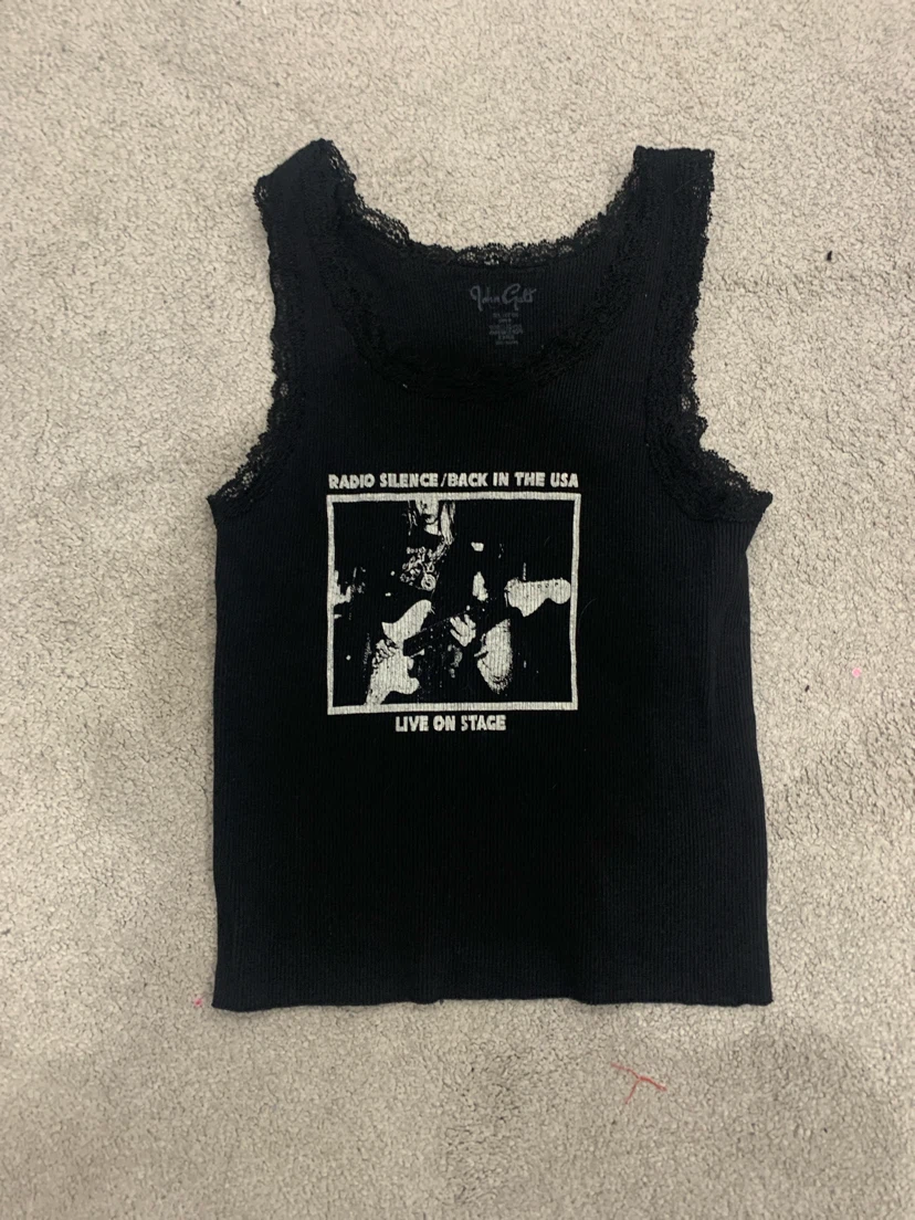 Black Radio Silence Tank Top - from brandy melville