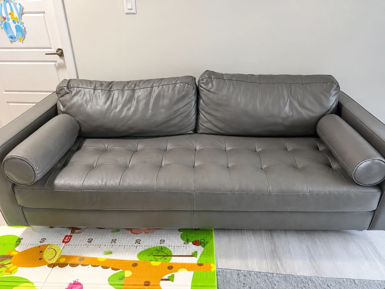 Grey Leather Sofa