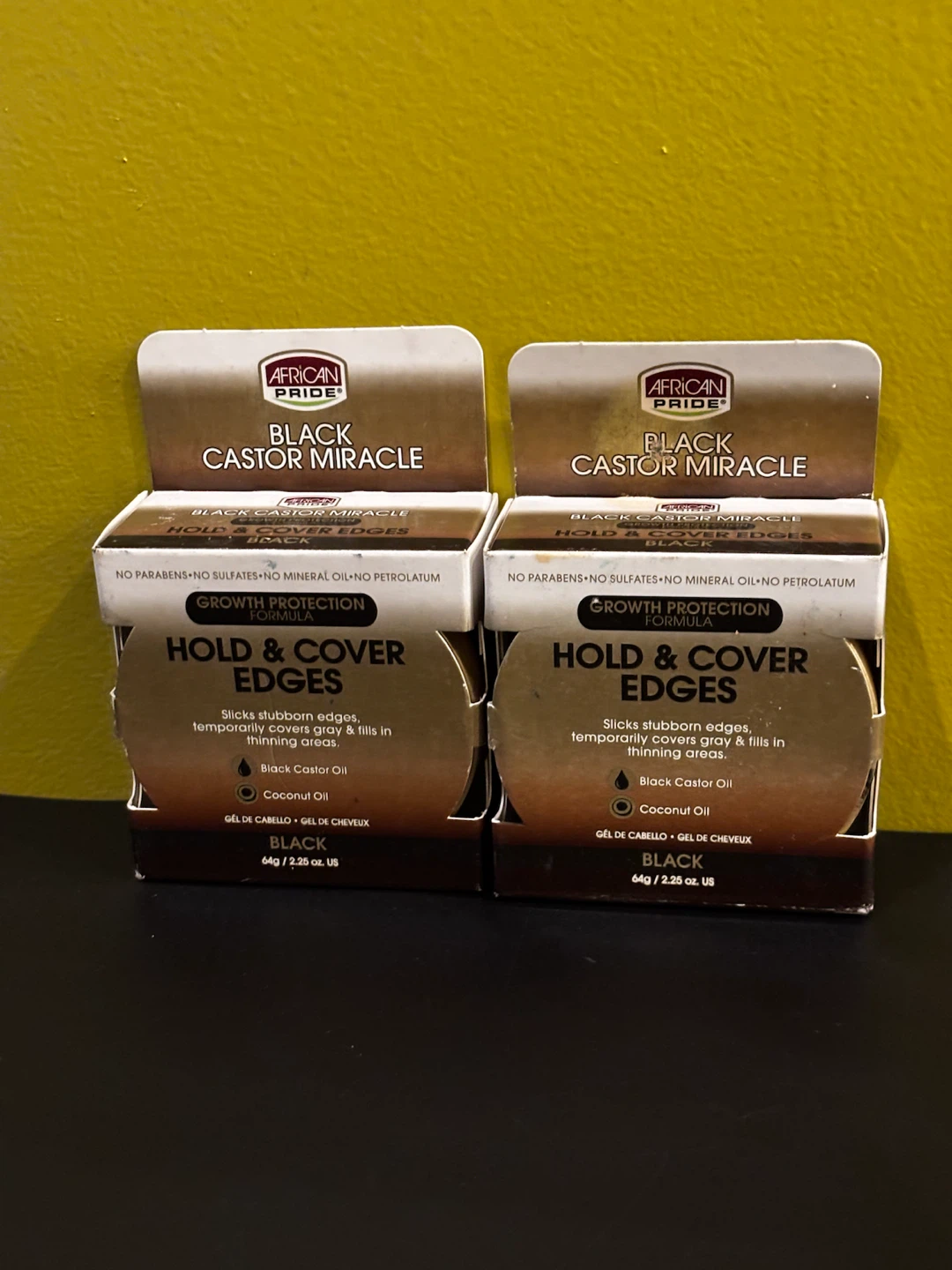 2 Black Castor Miracle Hold & Cover Edges Gel