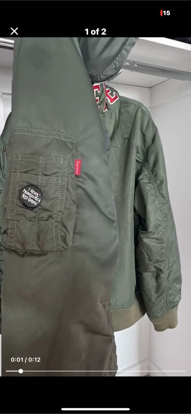 Supreme MA-1 Bomber Jacket Olive Green XL - photo 3