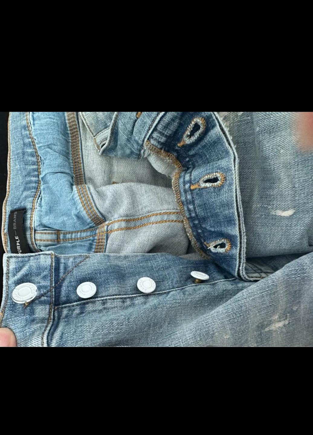 Purple Brand Light Wash Distressed Denim Jeans - photo 3
