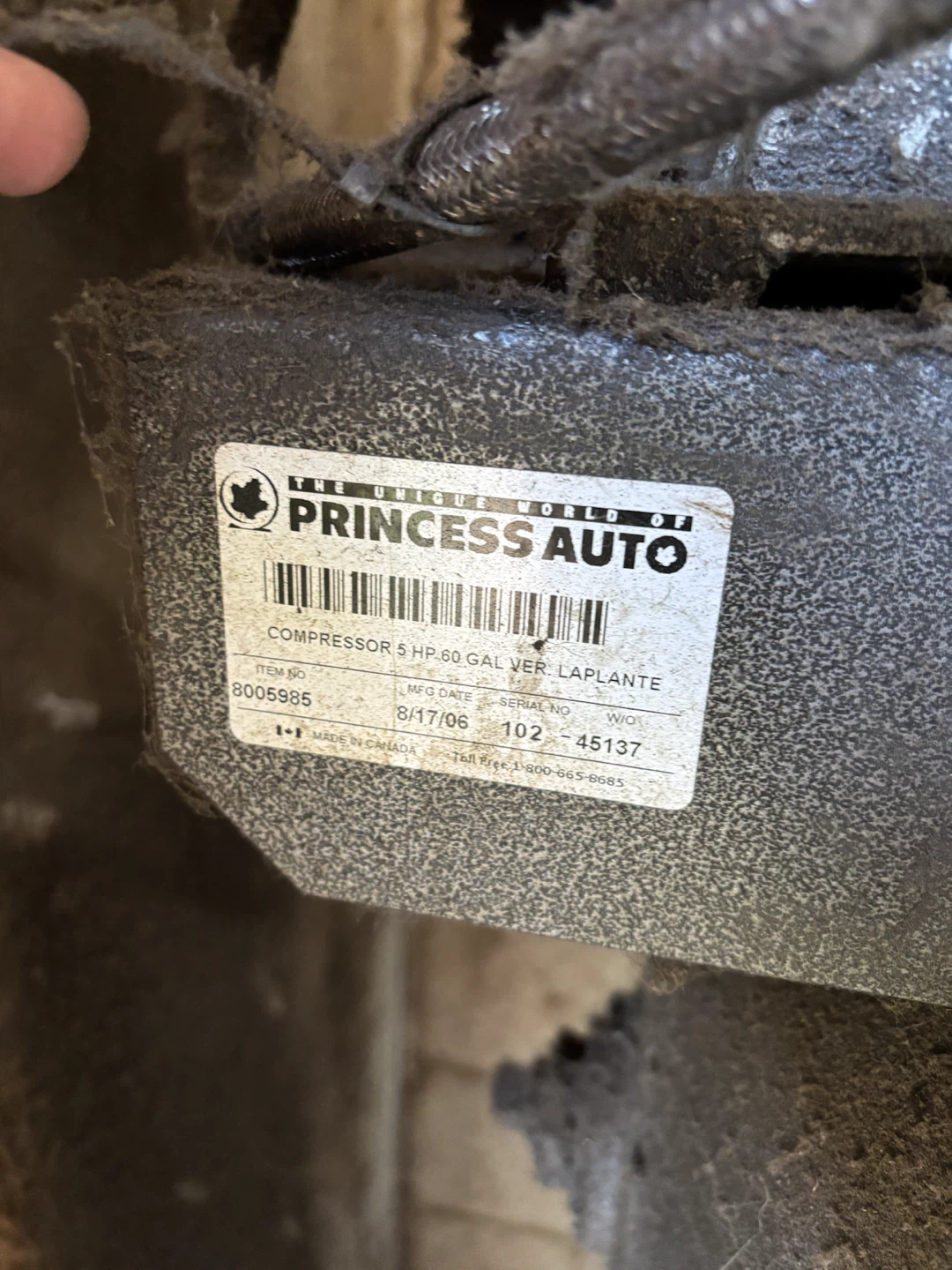Princess Auto 5 HP 60 Gal Air Compressor - photo 2