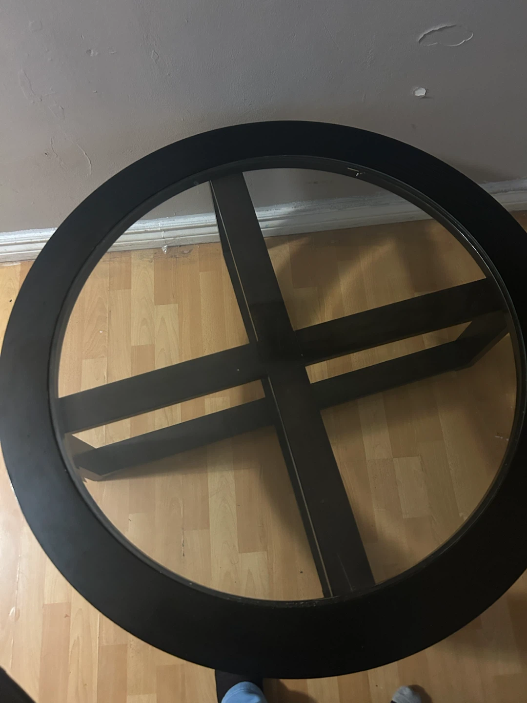 Dark Oval Coffee Table with Glass Top - photo 3