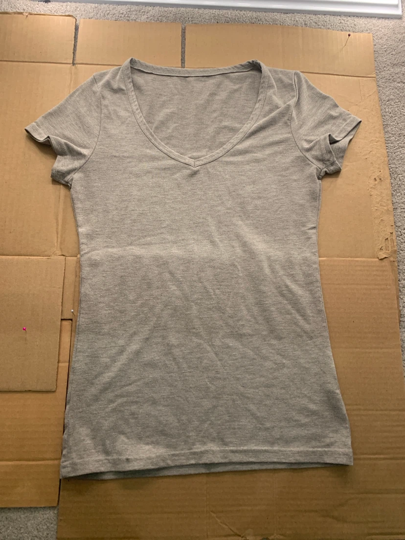 Grey V-Neck T-Shirt - photo 2