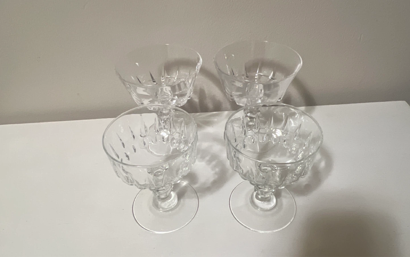 Vintage Crystal Footed Dessert Bowls / Coupes (Set of 4)