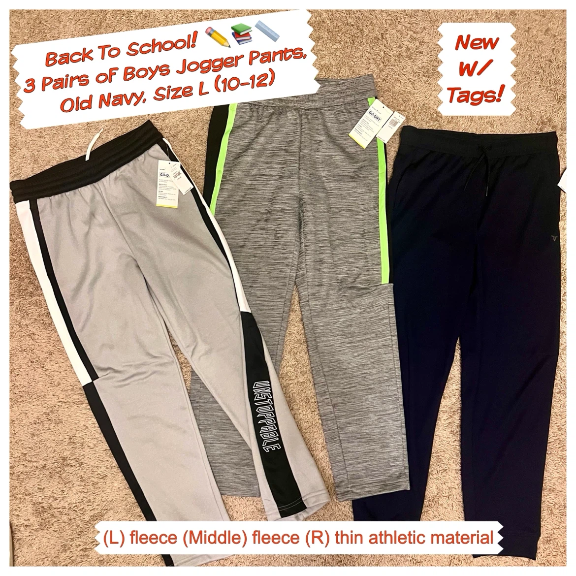 Boys Jogger Pants from Old Navy, Size L (10-12)