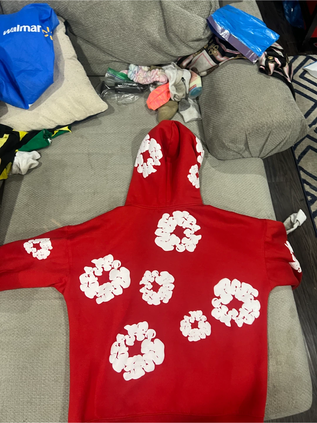 Denim Tears Red Floral Hoodie - photo 5