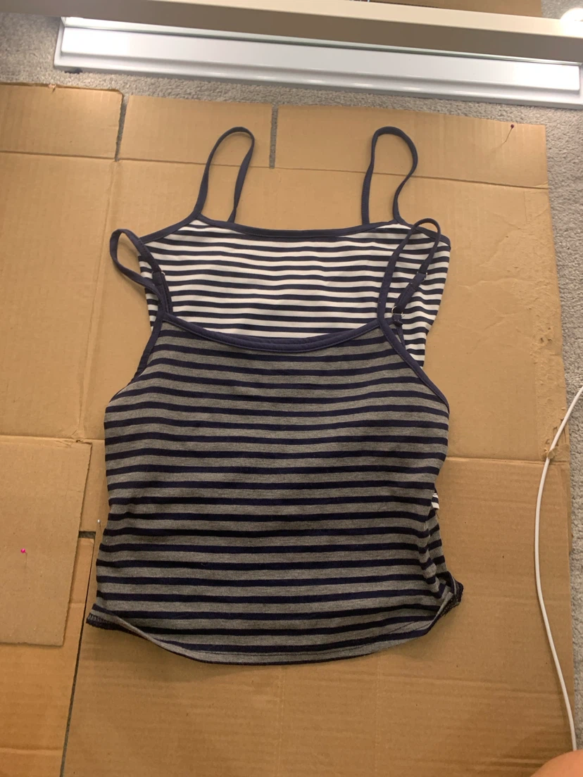 set of 2 stripey tank tops