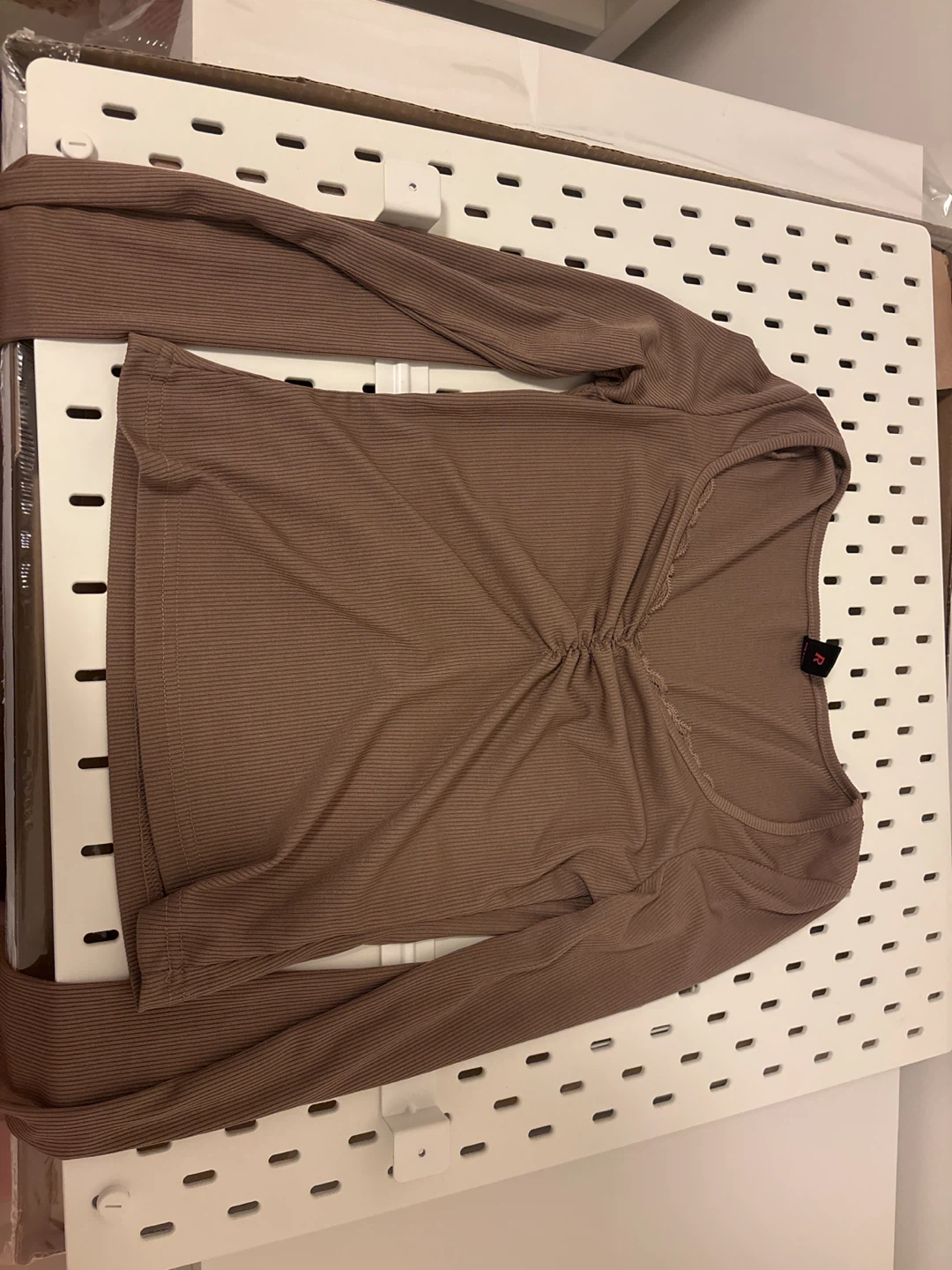 Brown fitted Long Sleeve Top
