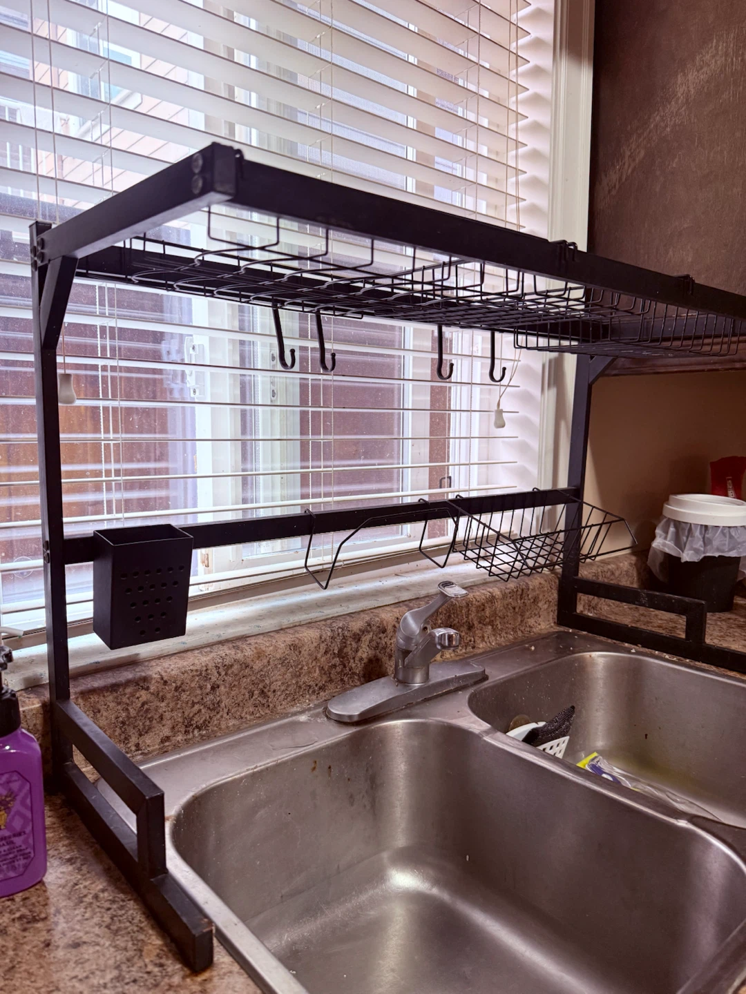 Black Metal Over-the-Sink Dish Drying Rack