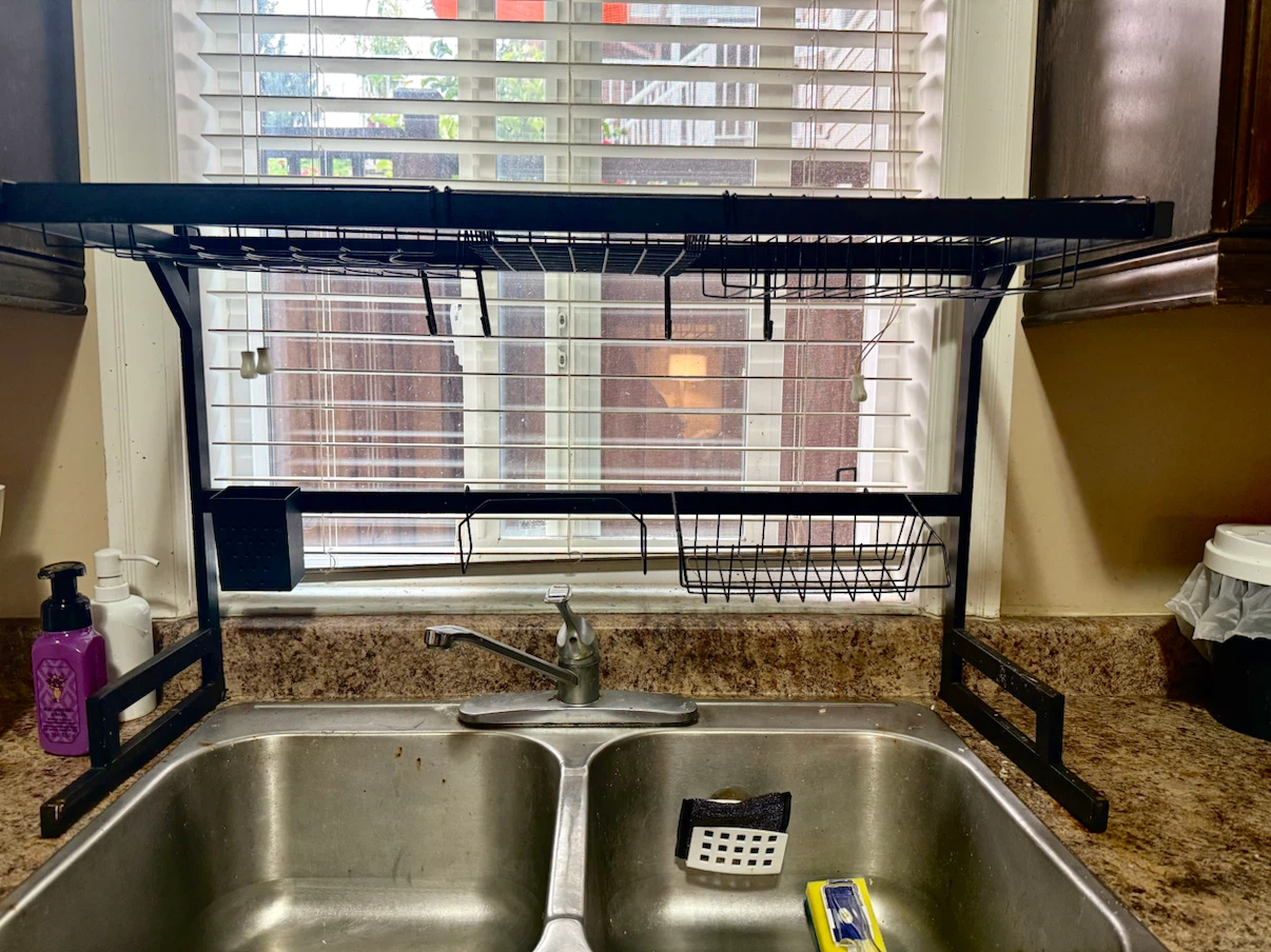 Black Metal Over-the-Sink Dish Drying Rack - photo 2
